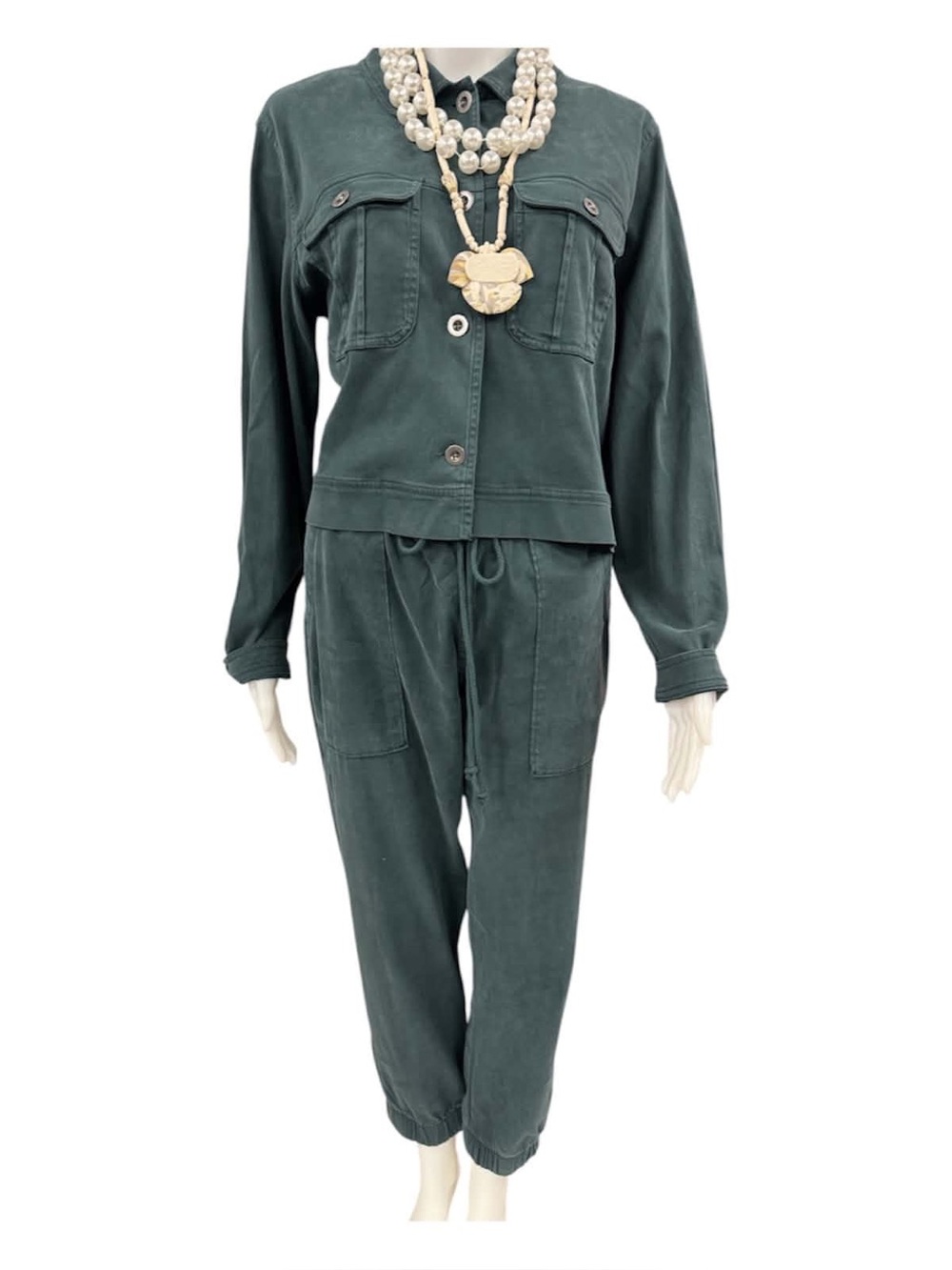 Bella Dahl Forest Green Utility Jogger Set Size M